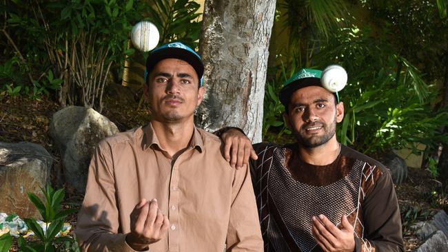 BBL cricketers and Afghanistan pair Mujeeb Ur Rahman (left) and Zahir Khan. Picture: NCA NewsWire / Steve Holland