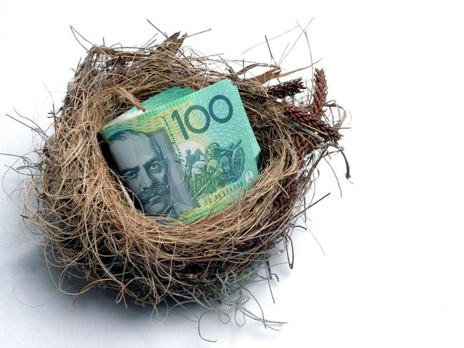 Savings nest egg concept. Australian superannuation generic money