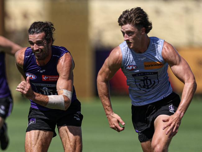 The Dockers were stuck in the heat on Monday. Picture: Fremantle FC