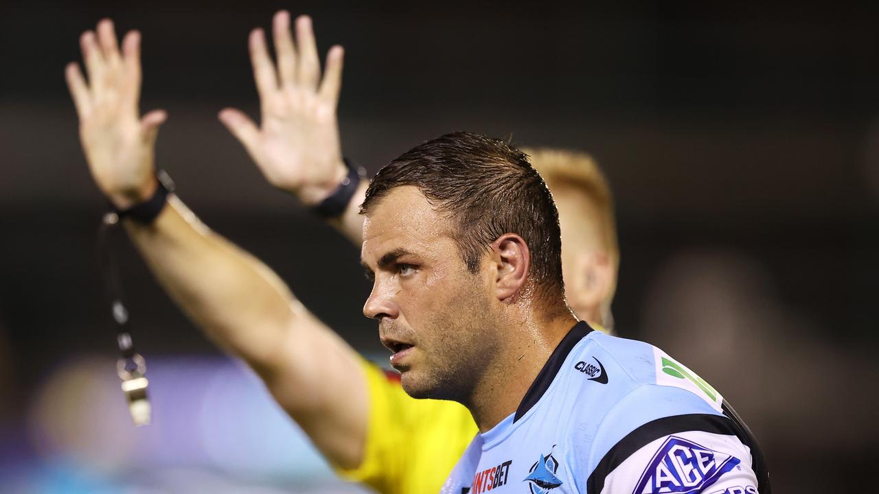 Wade Graham was sent to the sin-bin - and now faces a three-game ban for his hit on Davvy Moale. Picture: Getty