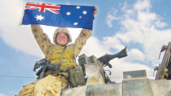 An Australian soldier on exchange with the US Marines in Tikrit in 2003. Picture: Rory Callinan