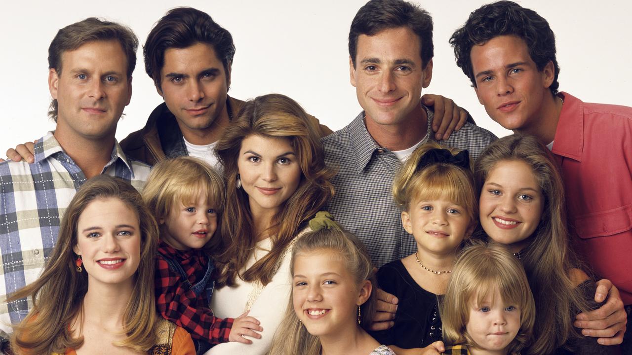 From left: Dave Coulier (Joey), Andrea Barber (Kimmy), John Stamos (Jesse), Blake Tuomy-Wilhoit (Nicky), Lori Loughlin (Rebecca), Jodie Sweetin (Stephanie), Bob Saget (Danny), Ashley Olsen (Michelle), Dylan Tuomy-Wilhoit (Alex), Candace Cameron (D.J.), Scott Weinger (Steve).