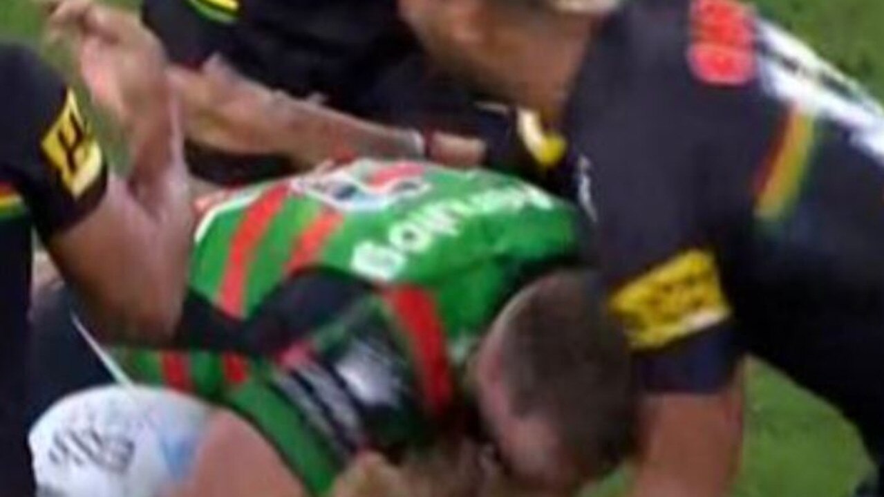 The Kikau tackle which forced Jai Arrow off the field in the Grand Final.