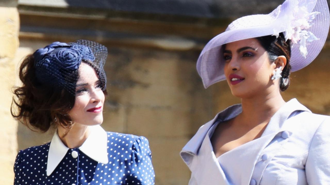 Abigail Spencer, pictured with Priyanka Chopra, attended Meghan’s wedding to Harry in Windsor last May. She may be the “co-star” who has spoken to People. 