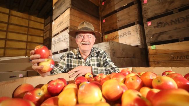 Apple grower Kevin Sanders at Three Bridges. Picture: Yuri Kouzmin