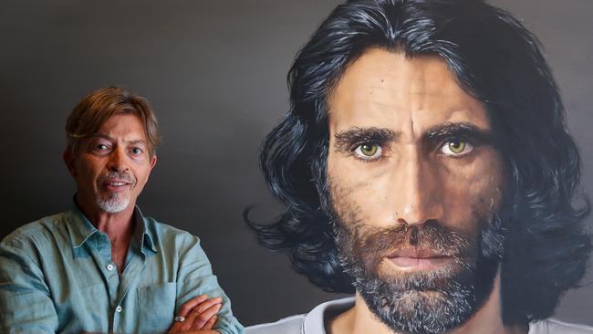 Angus McDonald won the 2020 Archibald Prize ANZ People’s Choice award for his portrait of Behrouz Boochani. Picture: NCA NewsWire / Gaye Gerard