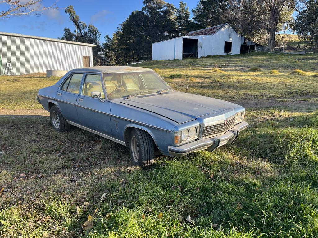 Angus Crichton’s Holden Kingswood on his farm. Credit: Supplied.