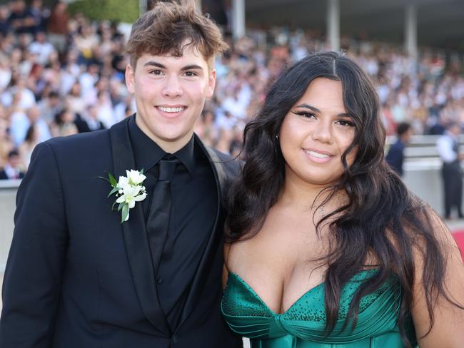 Hugh OHanlon and Kyla Brown at the Southport State High School Formal at SeaWorld. Picture, Portia Large.