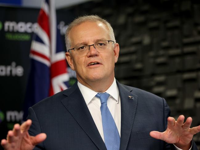 Prime Minister Scott Morrison denies dropping the ball over China’s presence in the Solomon Islands. Picture: NCA NewsWire/Damian Shaw