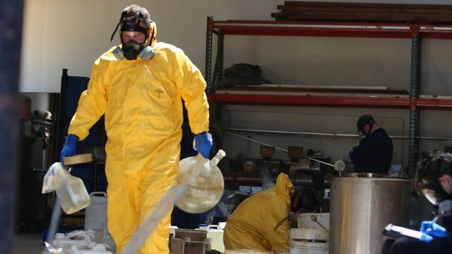 Police seize equipment inside the drug lab. Picture: NSW Police