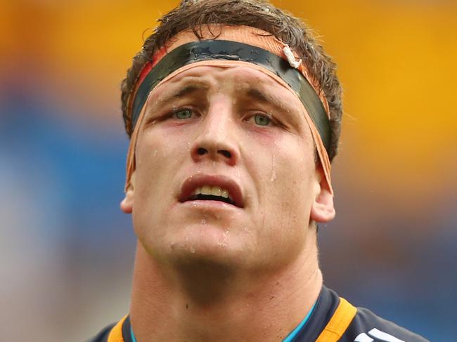 GOLD COAST, AUSTRALIA - JUNE 29: Jarrod Wallace of the Titans look on during the round 15 NRL match between the Gold Coast Titans and the Manly Sea Eagles at Cbus Super Stadium on June 29, 2019 in Gold Coast, Australia. (Photo by Chris Hyde/Getty Images)