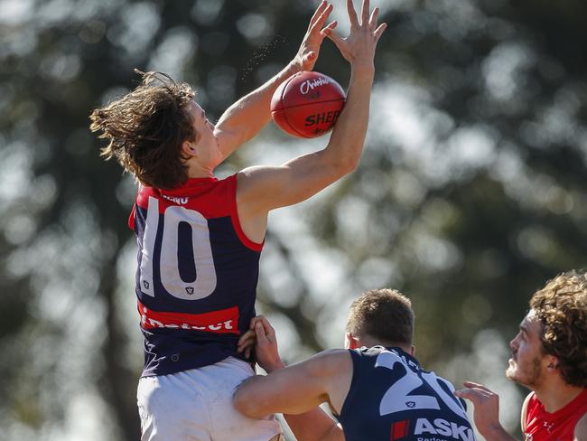 Mt Eliza young gun Bailey Breen flies for a mark.