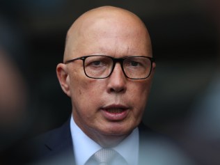 BONDI JUNCTION, AUSTRALIA - APRIL 18: Australian Opposition Leader Peter Dutton speaks with the media after laying a flower tribute at the edge of Westfield Bondi Junction during a day of reflection on April 18, 2024 in Bondi Junction, Australia. The Westfield Bondi Junction shopping centre opened today for the community to reflect following stabbing attack that killed seven, including the offender, on April 13, 2024. The shopping centre is not open for retail trade but is expected to re-open for business on April 19, 2024. (Photo by Lisa Maree Williams/Getty Images)