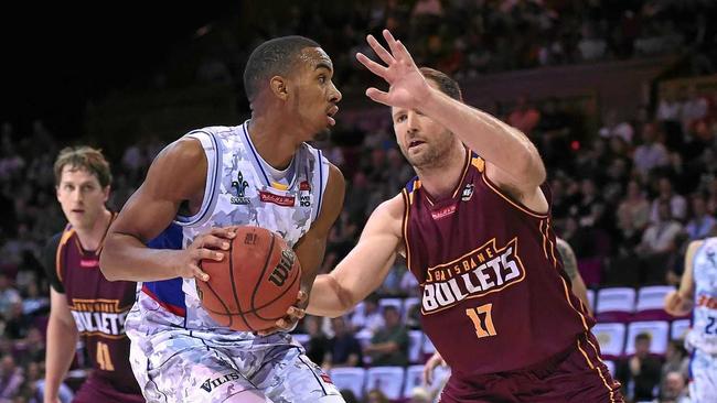 NEW PATHWAY: Terrance Ferguson (with ball) skipped college in the US to build his experience in Australia. Picture: DAN PELED