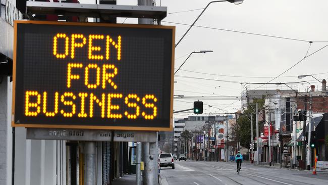 Many businesses were forced to close because of the stage four lockdown. Picture: David Crosling