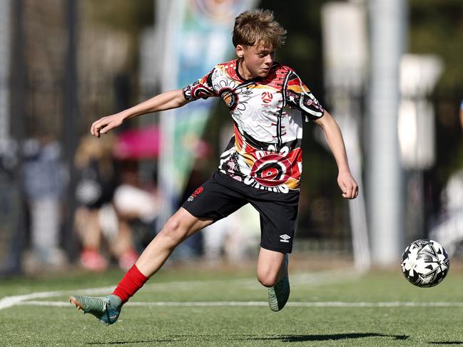 Joel Barton, U14 Boys NAIDOC Cup at Lake Macquarie Regional Football Facility. Picture: Michael Gorton