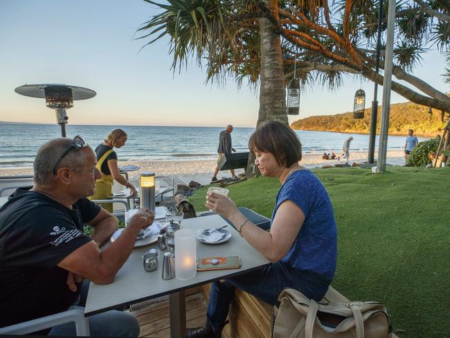 Al fresco diners at Bistro C on Noosa Main Beach. Photo Lachie Millard