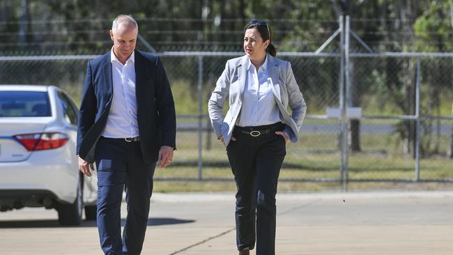 Queensland Premier Annastacia Palaszczuk met with state member for Gladstone Glenn Butcher preparing to announce the Queensland Government's new hydrogen plan in Gladstone.