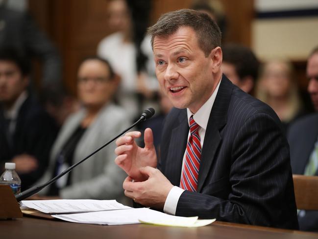 (FILES) In this file photo taken on July 12, 2018 Deputy Assistant FBI Director Peter Strzok testifies before a joint committee hearing of the House Judiciary and Oversight and Government Reform committees in the Rayburn House Office Building on Capitol Hill in Washington, DC. - The F.B.I. (Federal Bureau of Investigation)fired Peter Strzok on August 10, 2018 over anti-Trump text messages, it was announced on, August 13, 2018. (Photo by CHIP SOMODEVILLA / GETTY IMAGES NORTH AMERICA / AFP)