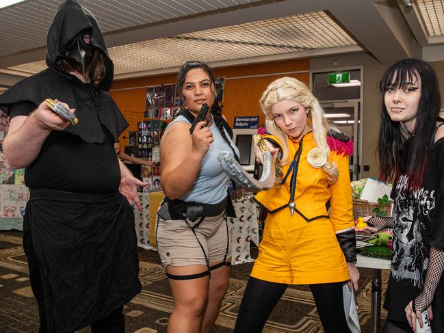 Memphis Fowler, Shana Mcloughlin, Osheen Baker and Toni Singer at the City of Darwin Geektacular event, 2024. Picture: Pema Tamang Pakhrin