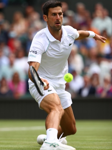 Novak Djokovic faced Italian Matteo Berrettini in the Wimbledon final. Photo by Julian Finney/Getty Images