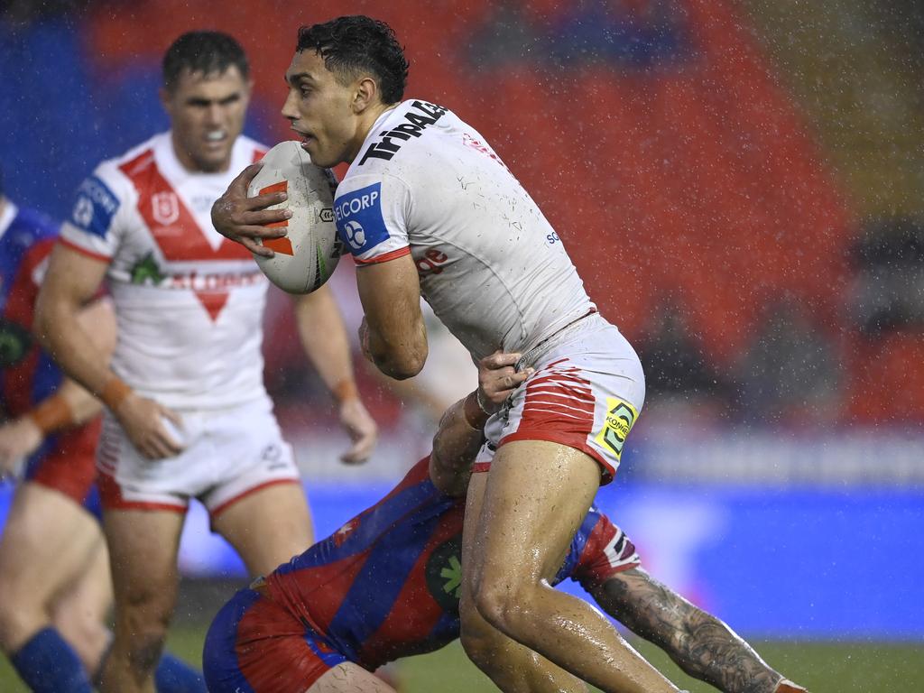 Tyrell Sloan was moved to the wing against Newcastle. Picture: NRL Photos