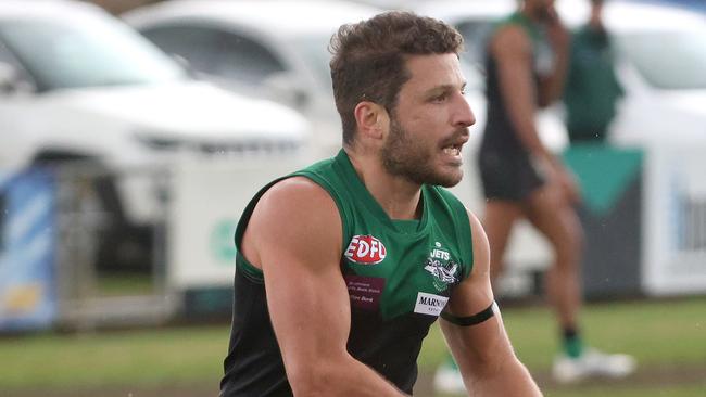 Fort Caruso played his 100th senior game.Picture: Hamish Blair