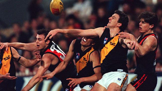 Gale in action for Richmond against Essendon at the MCG in 1999. Picture: Graham Crouch