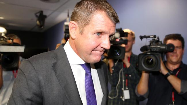 Outgoing NSW Premier Mike Baird will be unable to escape his unpopular lockout law legacy. Picture: Ryan Osland