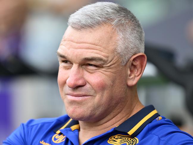 MELBOURNE, AUSTRALIA - MARCH 09:  Jason Ryles, head coach of the Eels looks on before the round one NRL match between the Melbourne Storm and the Parramatta Eels at AAMI Park on March 09, 2025, in Melbourne, Australia. (Photo by Quinn Rooney/Getty Images)