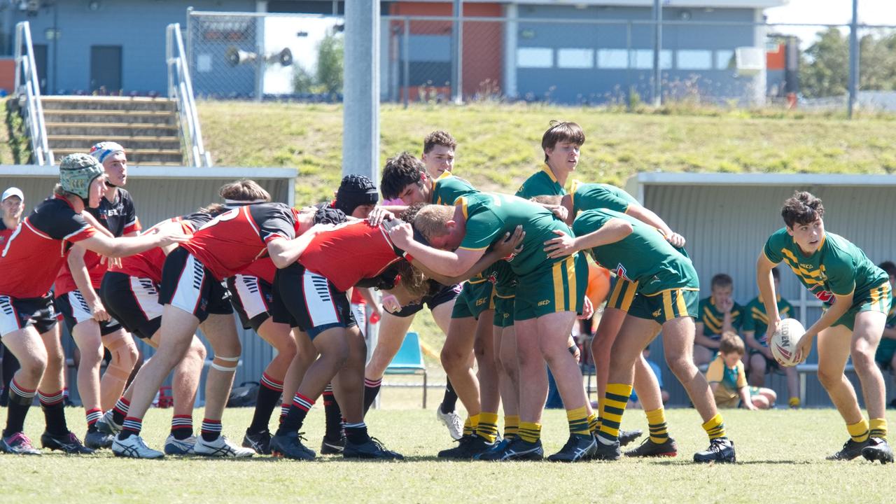 Ignatius Park College and Kirwan State High School teams take on St Brendanâ€™s College Yeppoon teams in Queensland state rugby league semi finals at Mackay on Wednesday, August 24, 2022.