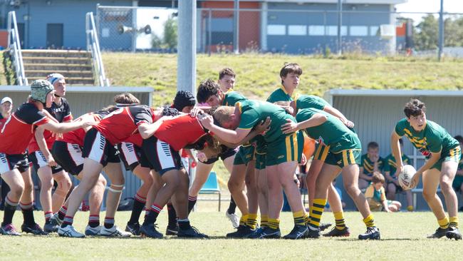 Ignatius Park College and Kirwan State High School teams take on St Brendanâ€™s College Yeppoon teams in Queensland state rugby league semi finals at Mackay on Wednesday, August 24, 2022.