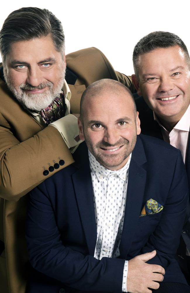 Calombaris said his MasterChef co-stars Matt Preston and Gary Mehigan have been great support. The new series starts on Monday. Picture: Channel Ten