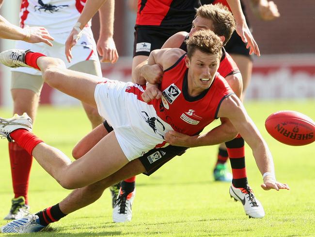 Michael Riseley in a VFL game for Casey. Picture: Hamish Blair