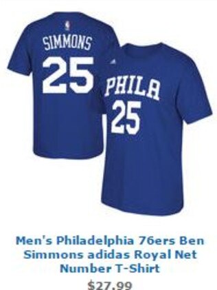 Simmons shirts on the NBA site