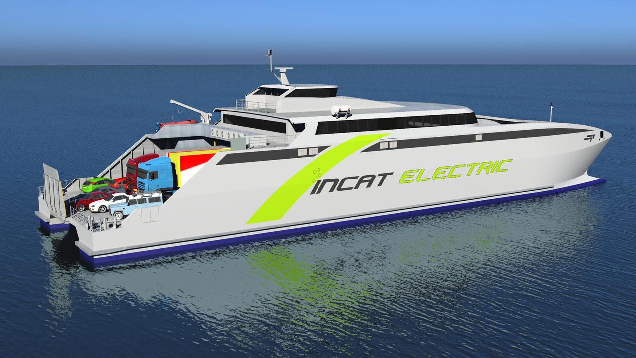 Incat 70M Electric High Speed Ro-Pax Ferry design. Picture: Incat