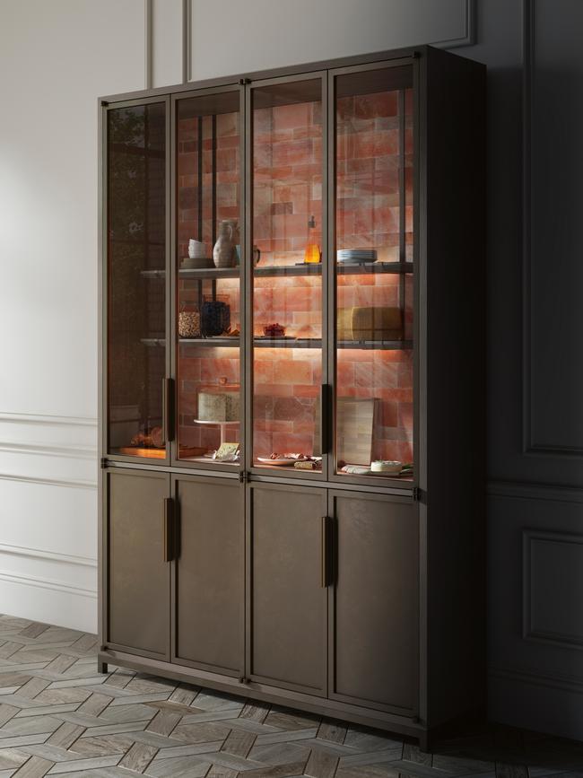 A bespoke cheese storage unit lined with Himalayan rock salt, designed by Lanserring’s Alex Beaugeard.