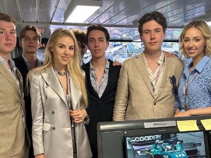 Princess Chiara’s sister, Princess Maria Carolina, posted this photo featuring Christian and Chiara (right) at the Grand Prix in May.