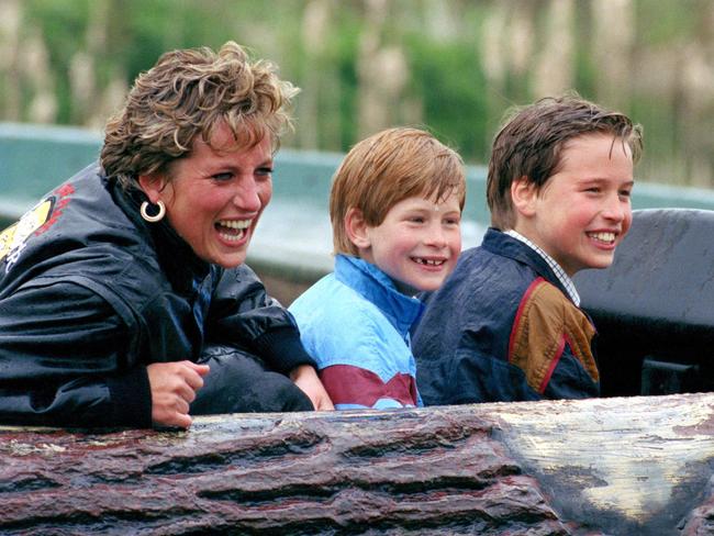 The late Diana Princess Of Wales, Prince William &amp; Prince Harry Visit The 'Thorpe Park'. Picture: Getty