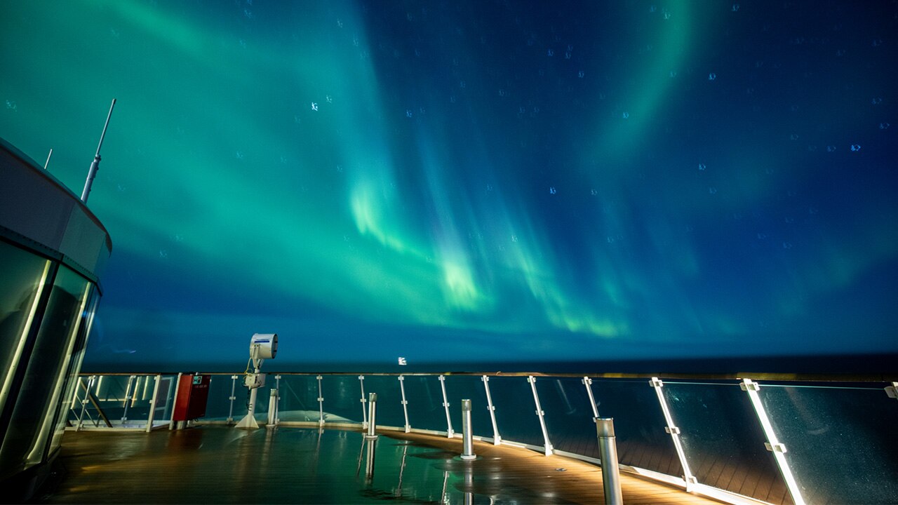 View the Northern Lights from an Aurora Expeditions ship.