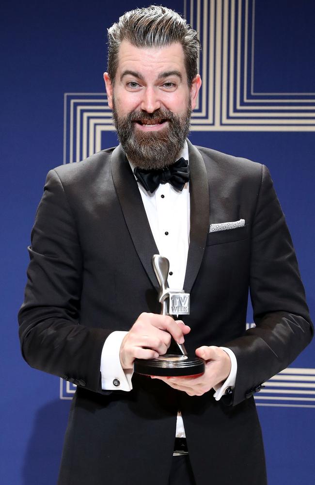 Todd Abbott poses with the Logie Award for Most Outstanding Comedy Program ‘Please Like Me’ during the 59th Annual Logie Awards at Crown Palladium on April 23, 2017 in Melbourne, Australia. Picture: Scott Barbour/Getty Images