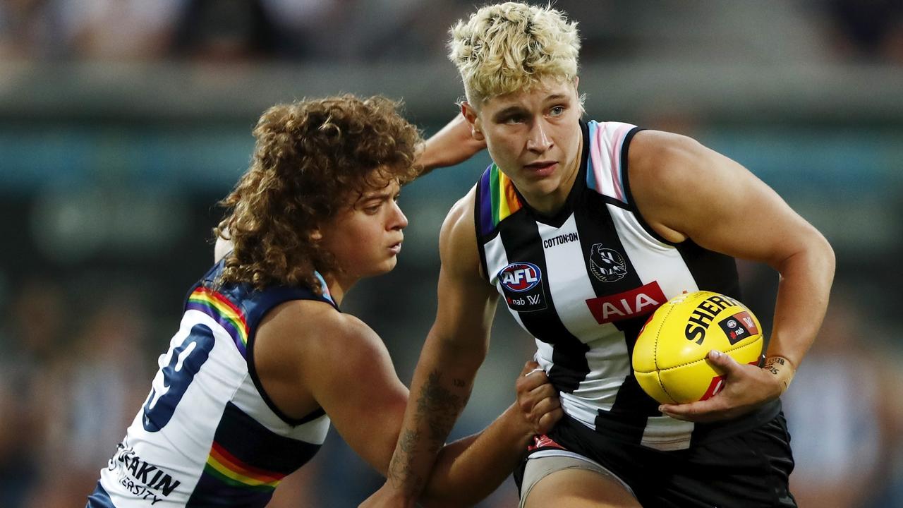 Chaston, sporting Collingwood’s pride guernsey, in 2022. Picture: Getty Images