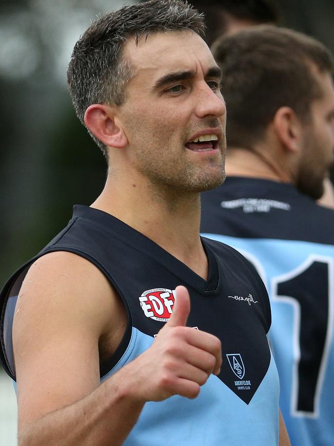 Adam Marcon coached his first game for Aberfeldie on Saturday. Picture: Hamish Blair