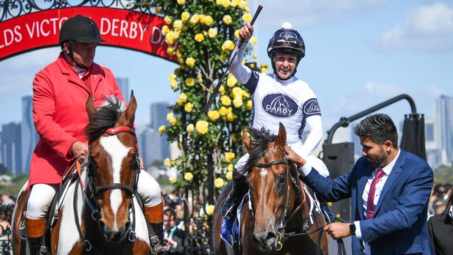 Rachel King and Ozzmosis after winning the Coolmore Stud Stakes.