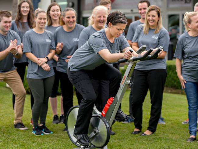 SUNDAY TELEGRAPH SPECIAL. PLEASE TALK WITH JEFF DARMANIN ST PIC ED BEFORE PUBLISHING.DO SOMETHING DAY PROMO. (L-R)  JeremyInnes,  Amanda  Hodder,  Casey  Dowdle,  Courtney  Berry,  Kylie  Morris  Lisa  Ruprecht,  Henry  Wood,  Natalie  Wilks  (on  bike),  Daniel  Gibson,  BettinaZahra,  Kerri  Inglis,  Mal  Neale,  Bob  Coombes,  Kara  Sheather.