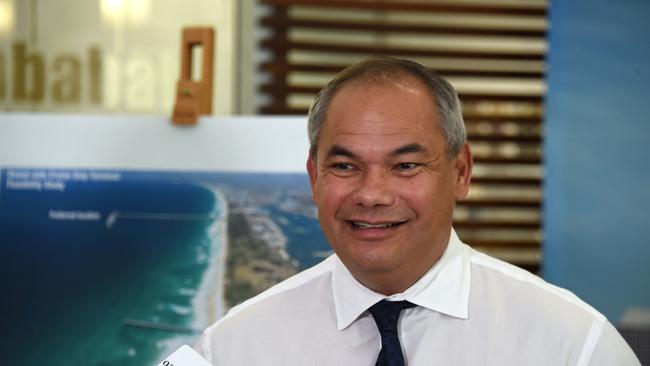 Mayor Tom Tate outside council chambers gave an ultimatum to the State Government. Photo: Steve Holland