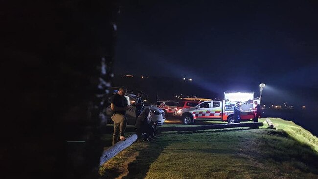 Police search for a missing man and child after a boat capsized off Bulli Beach. Picture: Facebook/Gina Holland