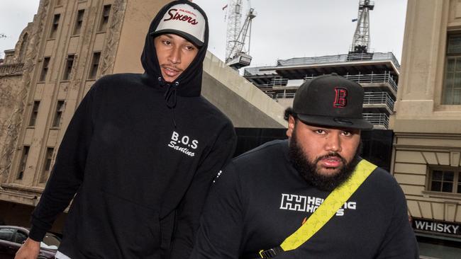 Ben Simmons and his mates went for lunch after shopping at Culture Kings. Picture: Jake Nowakowski