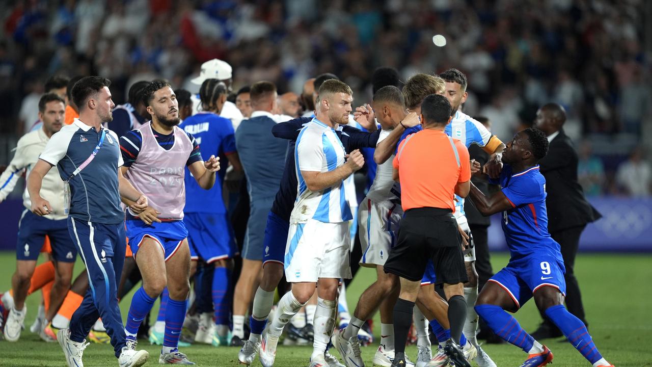 A French player was sent off after the final whistle. Picture: Getty