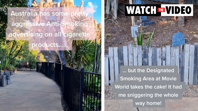 Movie World praised for 'hilarious' smokers area